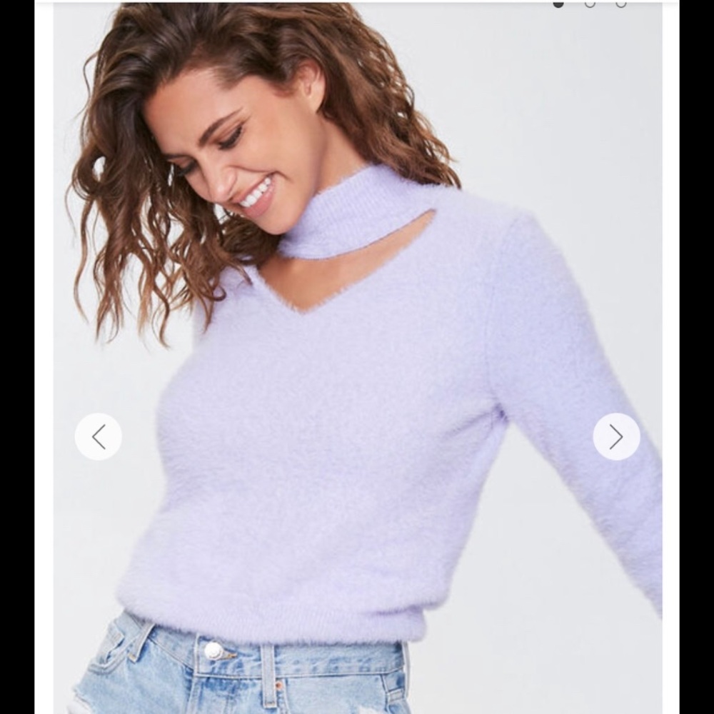 Fuzzy Knit Mock Neck Sweater